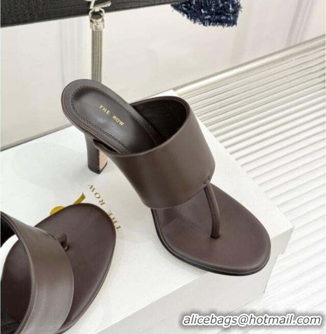 High Quality The Row Signum 90MM Sandal in Calfskin TR1401 Chocolate 2025