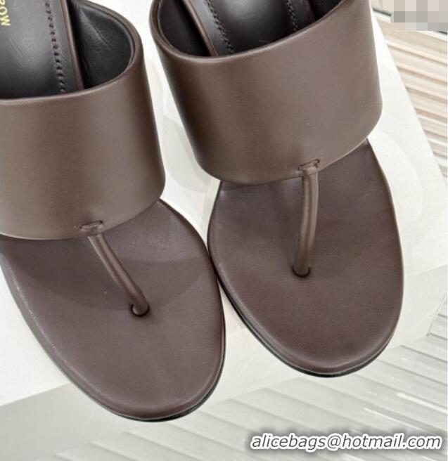 High Quality The Row Signum 90MM Sandal in Calfskin TR1401 Chocolate 2025