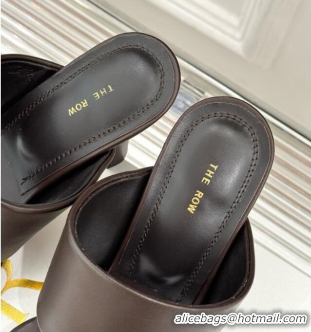 High Quality The Row Signum 90MM Sandal in Calfskin TR1401 Chocolate 2025