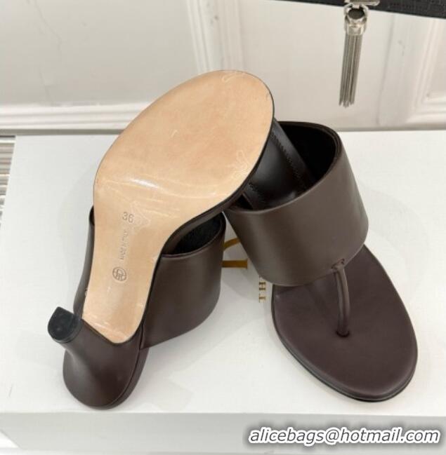 High Quality The Row Signum 90MM Sandal in Calfskin TR1401 Chocolate 2025