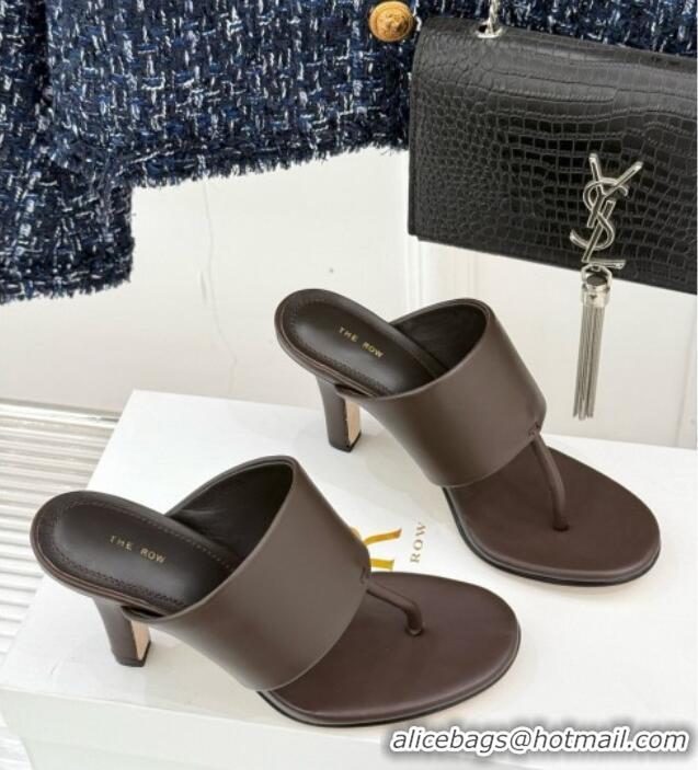High Quality The Row Signum 90MM Sandal in Calfskin TR1401 Chocolate 2025