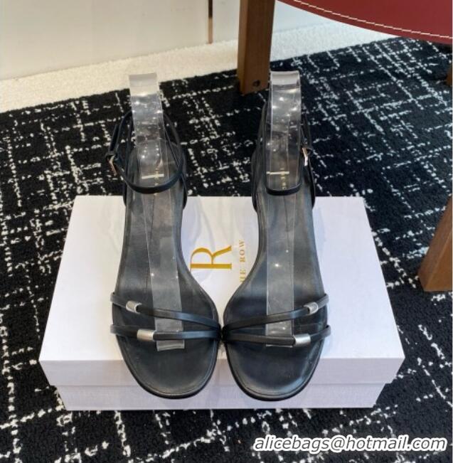 New Stylish The Row Calfskin Sandals in Calfskin TR1402 Black 2025