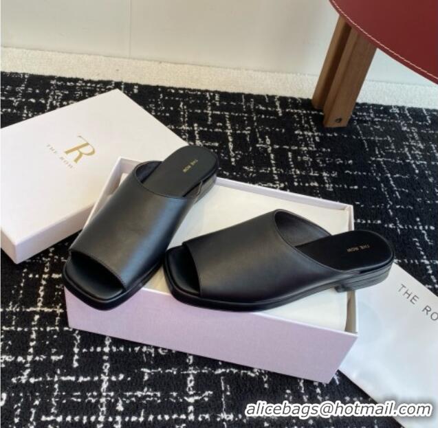 New Fashion The Row Emi Mule in Lambskin TR1403 Black 2025