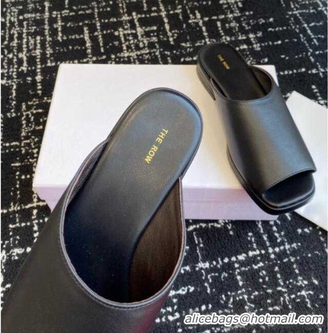 New Fashion The Row Emi Mule in Lambskin TR1403 Black 2025