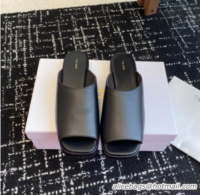 New Fashion The Row Emi Mule in Lambskin TR1403 Black 2025