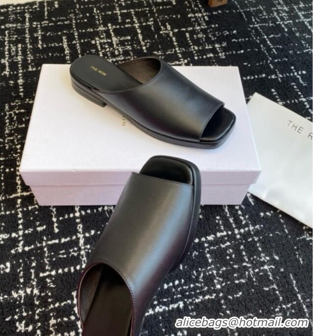 New Fashion The Row Emi Mule in Lambskin TR1403 Black 2025