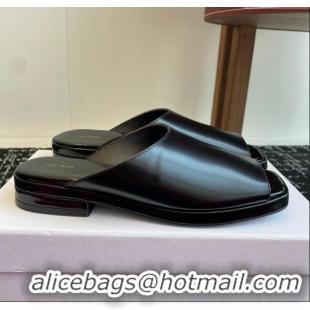 Luxury Hot The Row Emi Mule in Polished Calfskin TR1404 Black 2025
