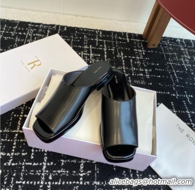 Luxury Hot The Row Emi Mule in Polished Calfskin TR1404 Black 2025