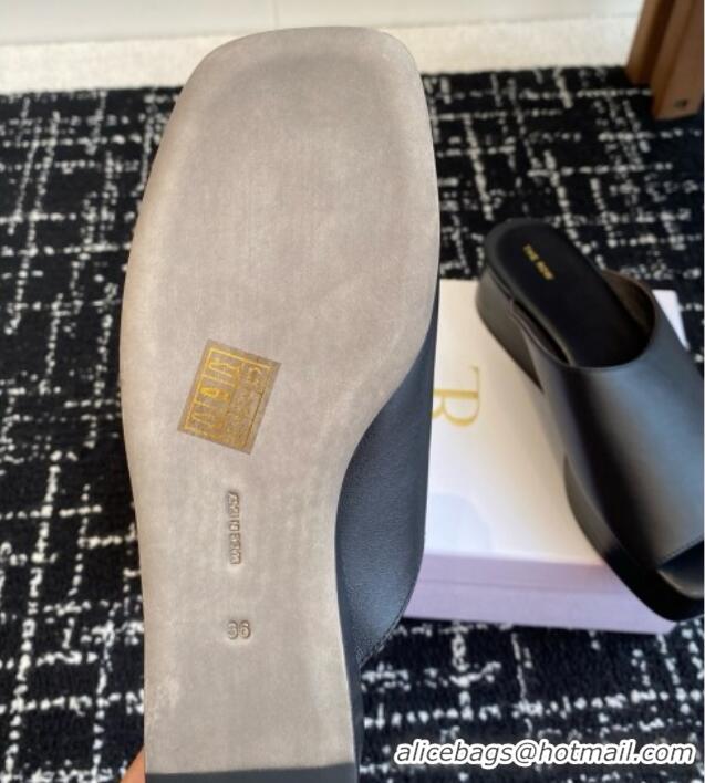 Luxury The Row Emi Flatform Sandal in  Lambskin 5.5cm Heel TR1405 Black 2025