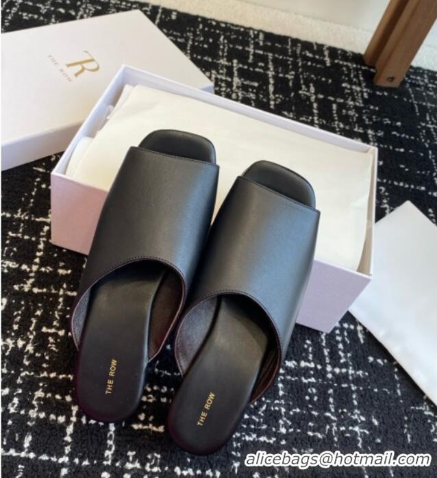 Luxury The Row Emi Flatform Sandal in  Lambskin 5.5cm Heel TR1405 Black 2025