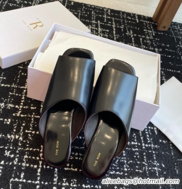 Classic Hot The Row Emi Flatform Sandal in Polished Calfskin 5.5cm Heel TR1406 Black 2025