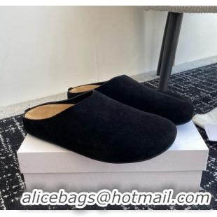 High Quality The Row Huge Mule in Suede TR1407 Black 2025