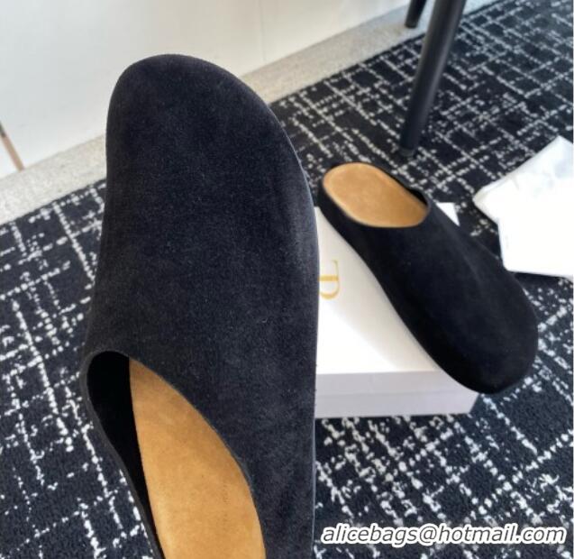 High Quality The Row Huge Mule in Suede TR1407 Black 2025