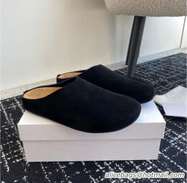 High Quality The Row Huge Mule in Suede TR1407 Black 2025