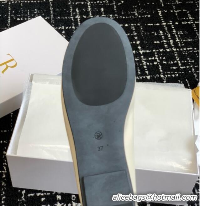 New Product The Row Elastic Ballet Slipper in Supple Calfskin TR1408 White 2025