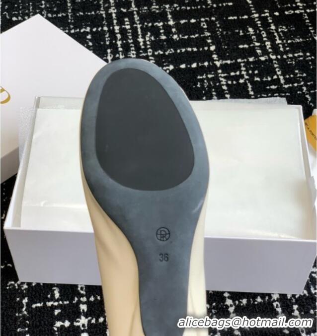 New Design The Row Elastic Pump in Supple Calfskin 3cm Heel TR1409 White 2025
