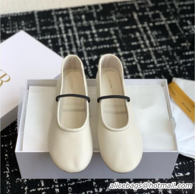 New Design The Row Elastic Pump in Supple Calfskin 3cm Heel TR1409 White 2025