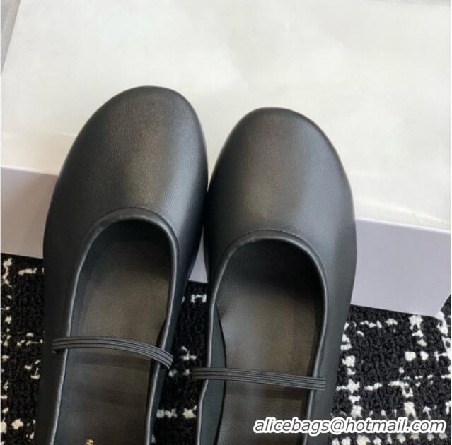 Top Quality The Row Elastic Pump in Supple Calfskin 3cm Heel TR1409 Black 2025