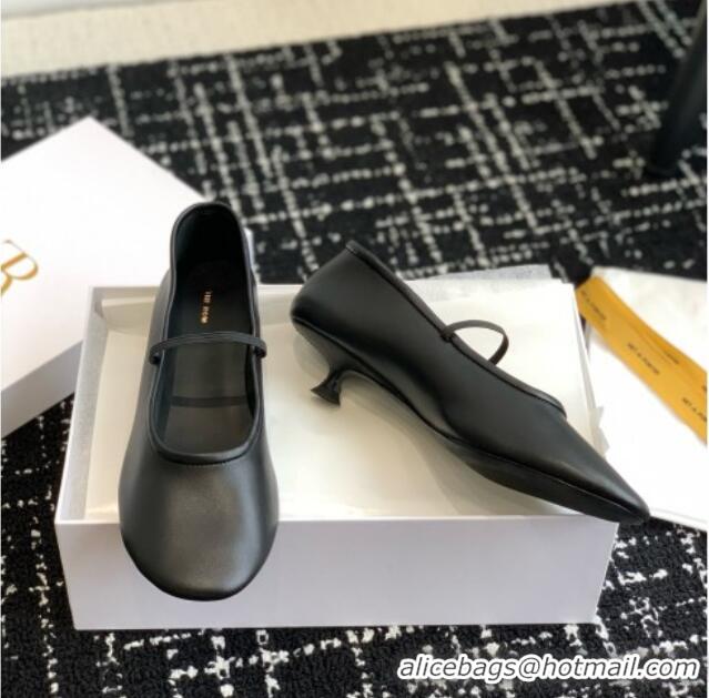 Top Quality The Row Elastic Pump in Supple Calfskin 3cm Heel TR1409 Black 2025