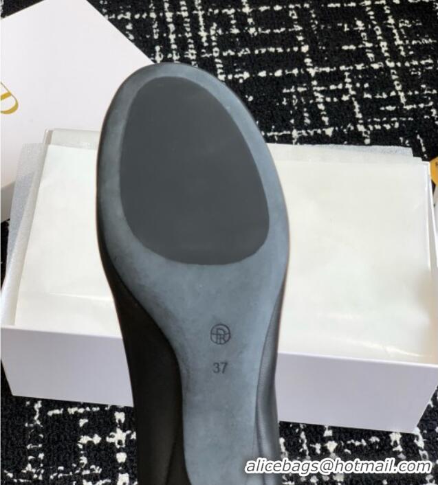 Top Quality The Row Elastic Pump in Supple Calfskin 3cm Heel TR1409 Black 2025