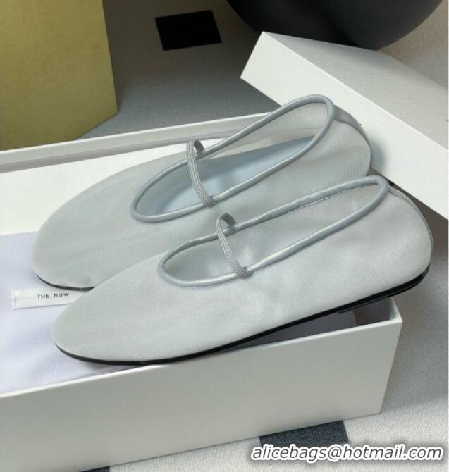 Best Quality The Row Elastic Ballet Slipper in Mesh TR1410 Silver Gray 2025