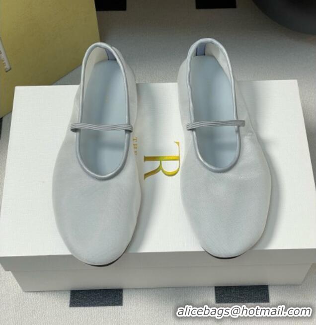 Best Quality The Row Elastic Ballet Slipper in Mesh TR1410 Silver Gray 2025