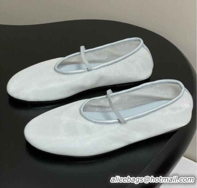 Best Quality The Row Elastic Ballet Slipper in Mesh TR1410 Silver Gray 2025