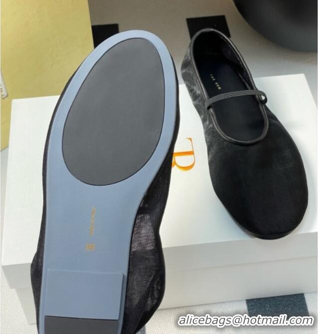 Top Quality The Row Elastic Ballet Slipper in Mesh TR1410 Black 2025