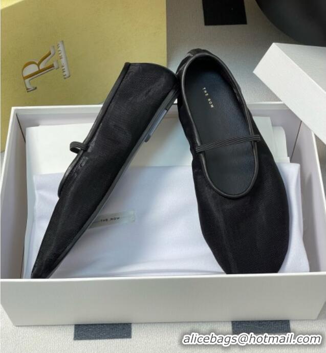 Top Quality The Row Elastic Ballet Slipper in Mesh TR1410 Black 2025