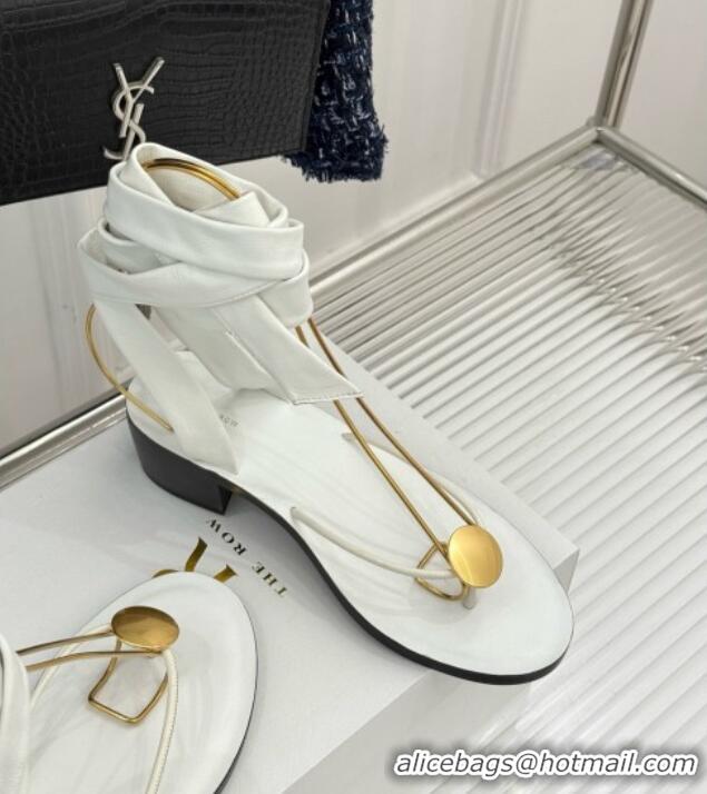New Arrivals The Row Leather Sandals TR051611 White 2025