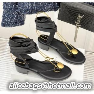 Imitation The Row Leather Sandals TR051613 Black 2025