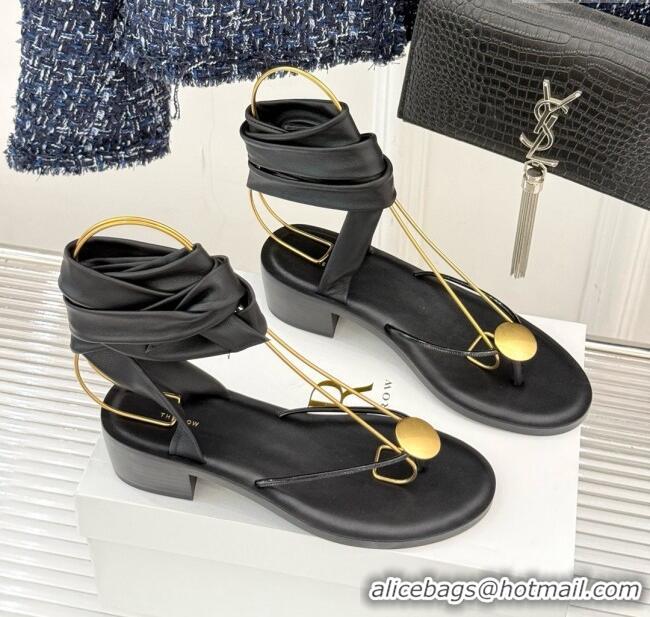 Imitation The Row Leather Sandals TR051613 Black 2025