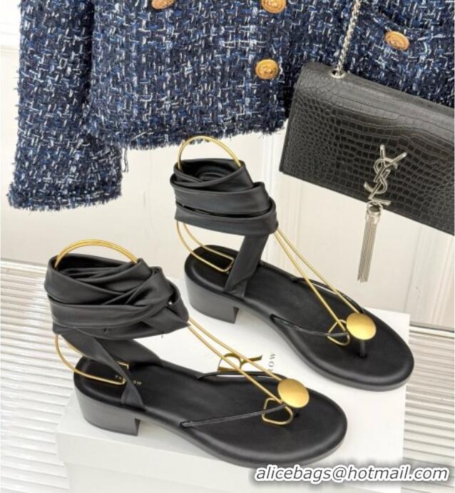 Imitation The Row Leather Sandals TR051613 Black 2025