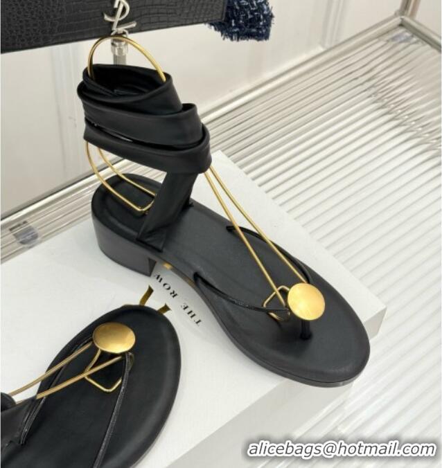 Imitation The Row Leather Sandals TR051613 Black 2025