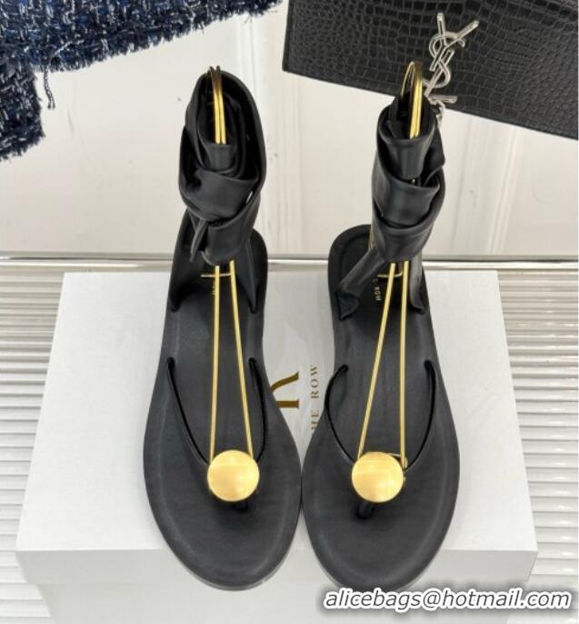 Imitation The Row Leather Sandals TR051613 Black 2025