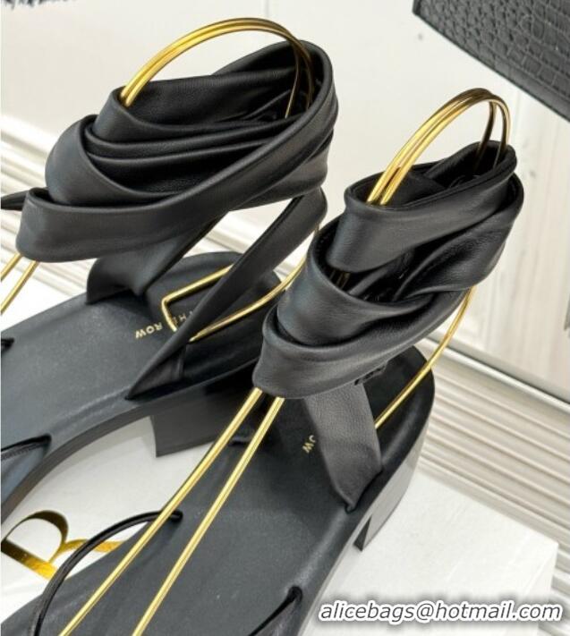 Imitation The Row Leather Sandals TR051613 Black 2025