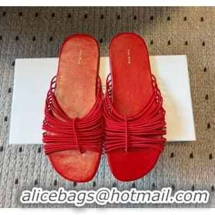Top Quality The Row Sara Slide Sandal in Elastic and Leather TR051614 Red 2025