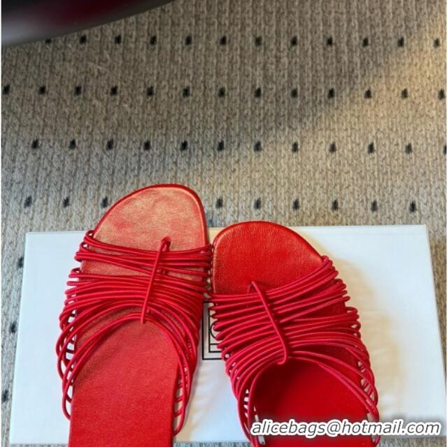 Top Quality The Row Sara Slide Sandal in Elastic and Leather TR051614 Red 2025