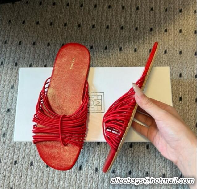 Top Quality The Row Sara Slide Sandal in Elastic and Leather TR051614 Red 2025