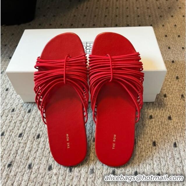 Top Quality The Row Sara Slide Sandal in Elastic and Leather TR051614 Red 2025