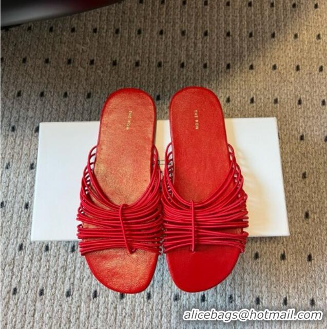 Top Quality The Row Sara Slide Sandal in Elastic and Leather TR051614 Red 2025