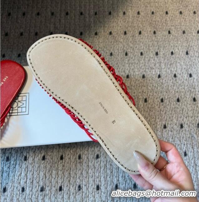 Top Quality The Row Sara Slide Sandal in Elastic and Leather TR051614 Red 2025