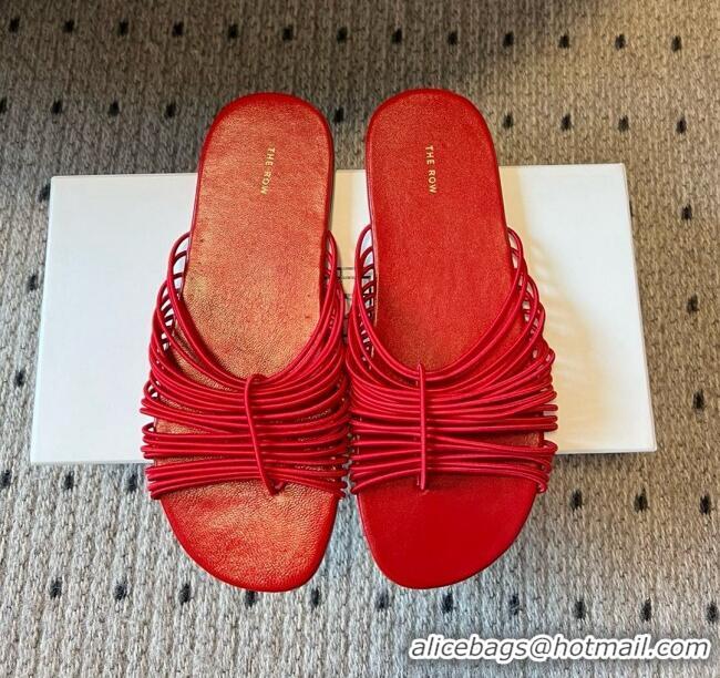 Top Quality The Row Sara Slide Sandal in Elastic and Leather TR051614 Red 2025