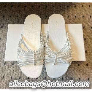 Buy Cheap The Row Sara Slide Sandal in Elastic and Leather TR051614 White 2025