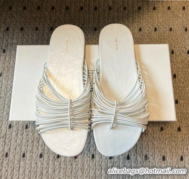Buy Cheap The Row Sara Slide Sandal in Elastic and Leather TR051614 White 2025