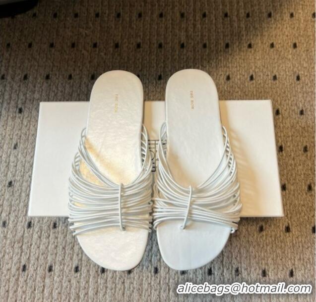 Buy Cheap The Row Sara Slide Sandal in Elastic and Leather TR051614 White 2025