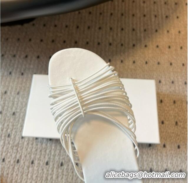 Buy Cheap The Row Sara Slide Sandal in Elastic and Leather TR051614 White 2025