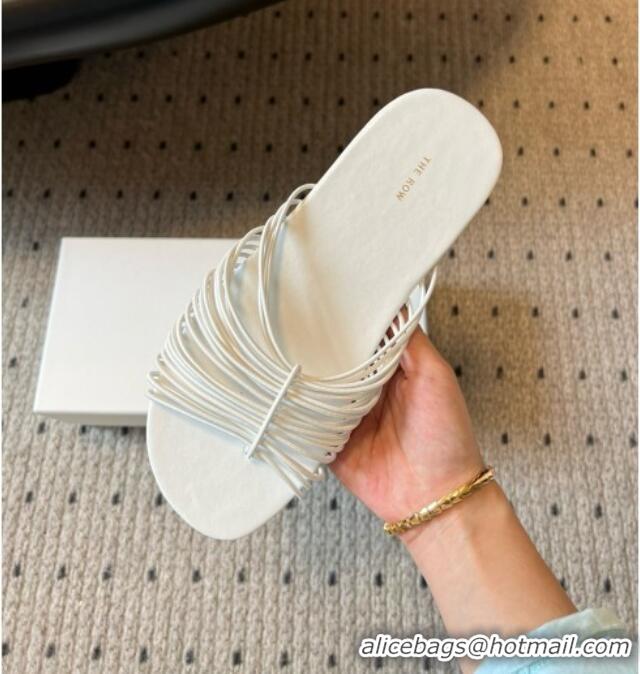 Buy Cheap The Row Sara Slide Sandal in Elastic and Leather TR051614 White 2025