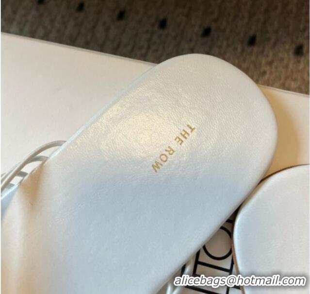 Buy Cheap The Row Sara Slide Sandal in Elastic and Leather TR051614 White 2025