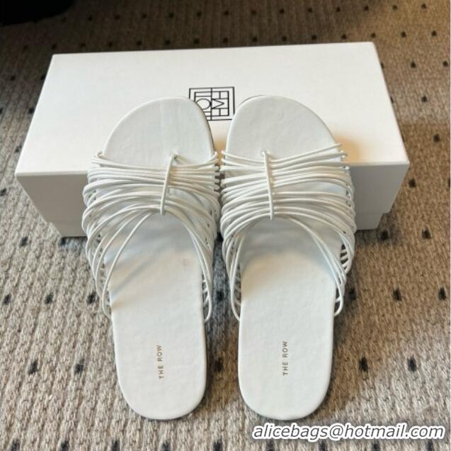 Buy Cheap The Row Sara Slide Sandal in Elastic and Leather TR051614 White 2025